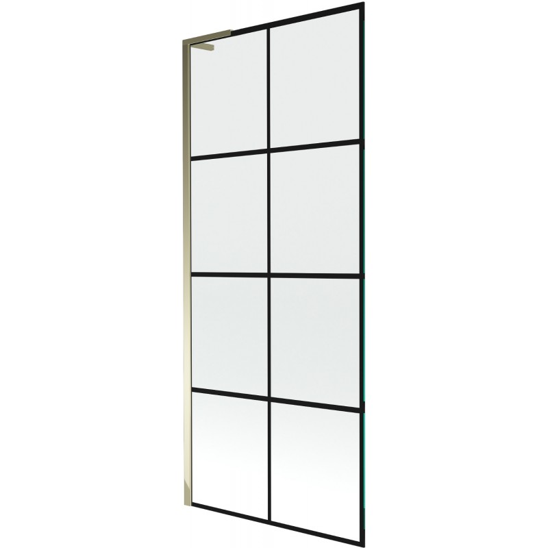 Mexen Next L ecran de baie 1-canat 80 x 150 cm, grilaj negru, auriu - 895-080-000-03-77-50