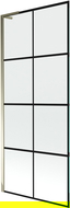 Mexen Next L panou de baie cu 1 canat 80 x 150 cm, model negru, auriu - 895-080-000-03-77-50