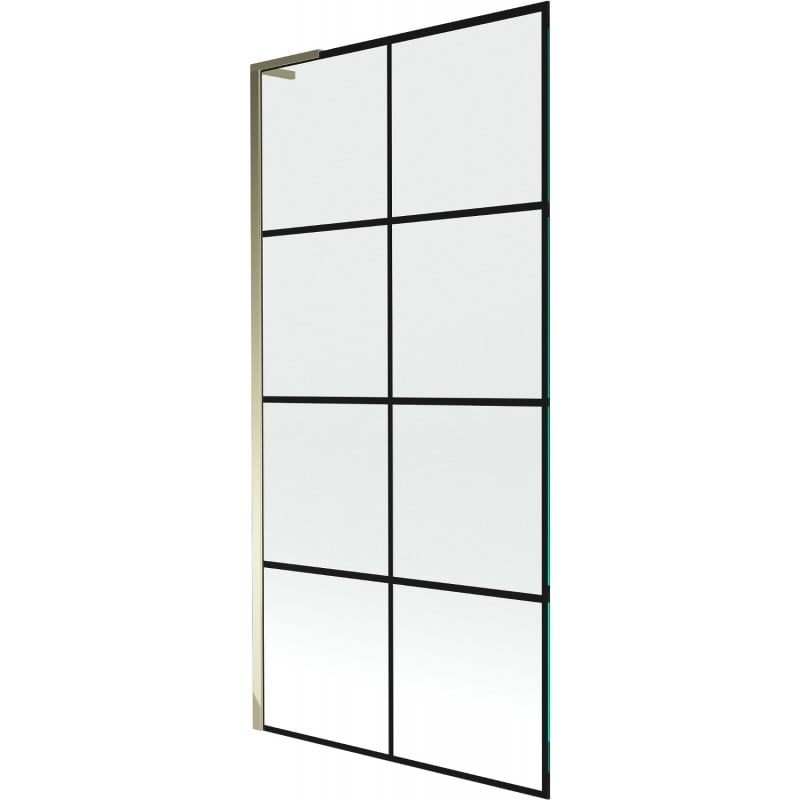 Mexen Next L paravan de cadă cu 1 panou 90 x 150 cm, model negru, auriu - 895-090-000-03-77-50