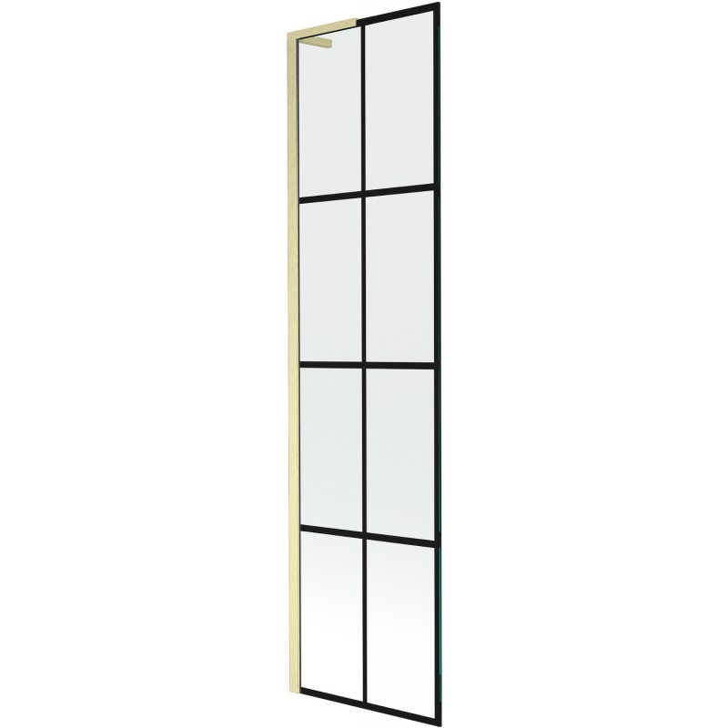 Mexen Next L paravan de baie 1-bată 50 x 150 cm, model negru, auriu periat - 895-050-000-03-77-55