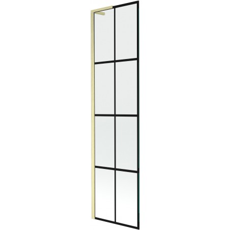 Mexen Next L paravan de baie 1-bată 50 x 150 cm, model negru, auriu periat - 895-050-000-03-77-55
