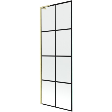 Panou de baie Mexen Next L cu 1 parte, 70 x 150 cm, model negru, auriu periat - 895-070-000-03-77-55