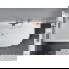 Mexen Mia cadașcă stând dreaptă stângă 150 x 75 cm, alb/negru, overflow cu cupru periat - 52691507575L-65