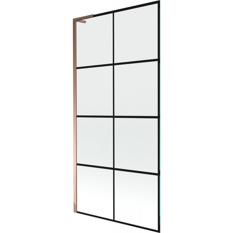 Mexen Next L paravan cadă 1-panou 90 x 150 cm, model negru, aur roz - 895-090-000-03-77-60