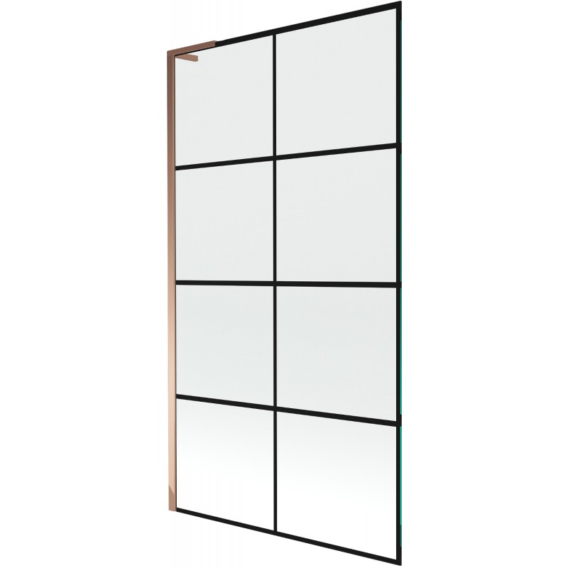 Mexen Next L paravan pentru cadă cu 1 canat 100 x 150 cm, model negru, aur roz - 895-100-000-03-77-60