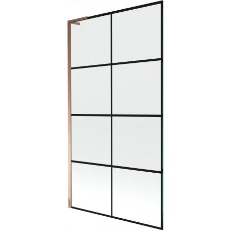 Mexen Next L paravan de baie cu un singur panou 100 x 150 cm, grilaj negru, aur roz - 895-100-000-03-77-60