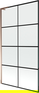 Mexen Next L paravan pentru cadă cu 1 canat 100 x 150 cm, model negru, aur roz - 895-100-000-03-77-60