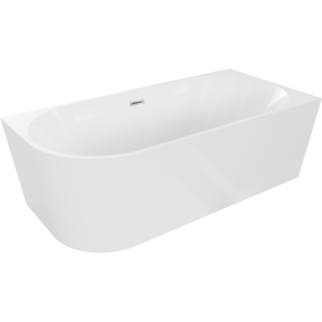 Mexen Mia cadă freestanding colțară dreapta 150 x 75 cm, alb, sifon crom - 52691507500P-01