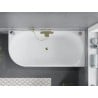 Cadă freestanding Mexen Mia colțară dreapta 150 x 75 cm, albă, cu preaplin auriu - 52691507500P-50