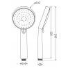 Mexen R-75 3 funkciós zuhanyfej, Króm/Fehér - 79575-02
