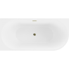 Cada Mia cadă freestanding colț stânga 160 x 75 cm, alb, cu preaplin aurie - 52691607500L-50