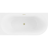 Cada Mia cadă freestanding colțară stângă 160 x 75 cm, alb, scurgere cu aur periat - 52691607500L-55