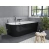 Cadă freestanding Mexen Mia dreapta 160 x 75 cm, alb/negru, preaplin negru - 52691607575P-70