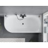 Cadă freestanding Mexen Mia dreapta 160 x 75 cm, alb/negru, preaplin negru - 52691607575P-70