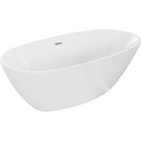 Mexen Eris cadă freestanding 155 x 80 cm, alb, preaplin crom - 53441558000-01