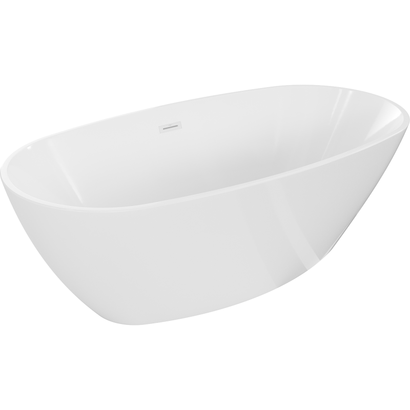 Mexen Eris cadă freestanding 155 x 80 cm, alb, supraplin alb - 53441558000-20