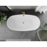Mexen Eris cada freestanding 155 x 80 cm, alb, supraplinare aurie - 53441558000-50