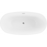 Cadă freestanding Mexen Eris 155 x 80 cm, alb/negru, preaplin crom - 53441558075-01