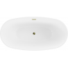 Mexen Eris cadafă liberă 155 x 80 cm, alb/negru, cu evacuare aurie - 53441558075-50