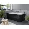 Cada Mia cadă freestanding colțară stânga 170 x 80 cm, alb/negru, scurgere neagră - 52691708075L-70