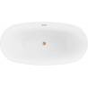 Cadă freestanding Mexen Eris 155 x 80 cm, alb/negru, cuva de cupru periat - 53441558075-65