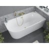 Cadă freestanding Mexen Mia colțară dreapta 170 x 80 cm, alb, scurgere aurie periată - 52691708000P-55