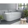 Mexen Mia cadafă de baie freestanding colțar dreapta 170 x 80 cm, alb, evacuare nichel periat - 52691708000P-97