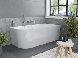 Mexen Mia cadafă de baie freestanding colțar dreapta 170 x 80 cm, alb, evacuare nichel periat - 52691708000P-97