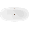 Mexen Eris cadă freestanding 170 x 80 cm, albă, cu supraplin aur roz - 53441708000-60