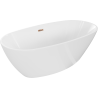 Mexen Eris cadă freestanding 170 x 80 cm, albă, cu supraplin aur roz - 53441708000-60