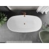 Mexen Eris cadă freestanding 170 x 80 cm, albă, cu supraplin aur roz - 53441708000-60
