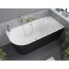 Mexen Mia cada de baie freestanding colțar dreaptă 170 x 80 cm, alb/negru, scurgere aurie - 52691708075P-50