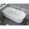 Cada Mia cadă freestanding colțară stânga 180 x 80 cm, alb, scurgere aurie periată - 52691808000L-55