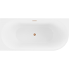 Mexen Mia szabadon álló bal sarok kád 180 x 80 cm, fehér, brushed copper overflow - 52691808000L-65