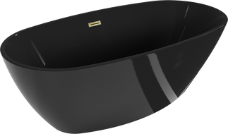 Mexen Eris cadă de sine stătătoare 170 x 80 cm, neagră, preaplin auriu - 53441708070-50
