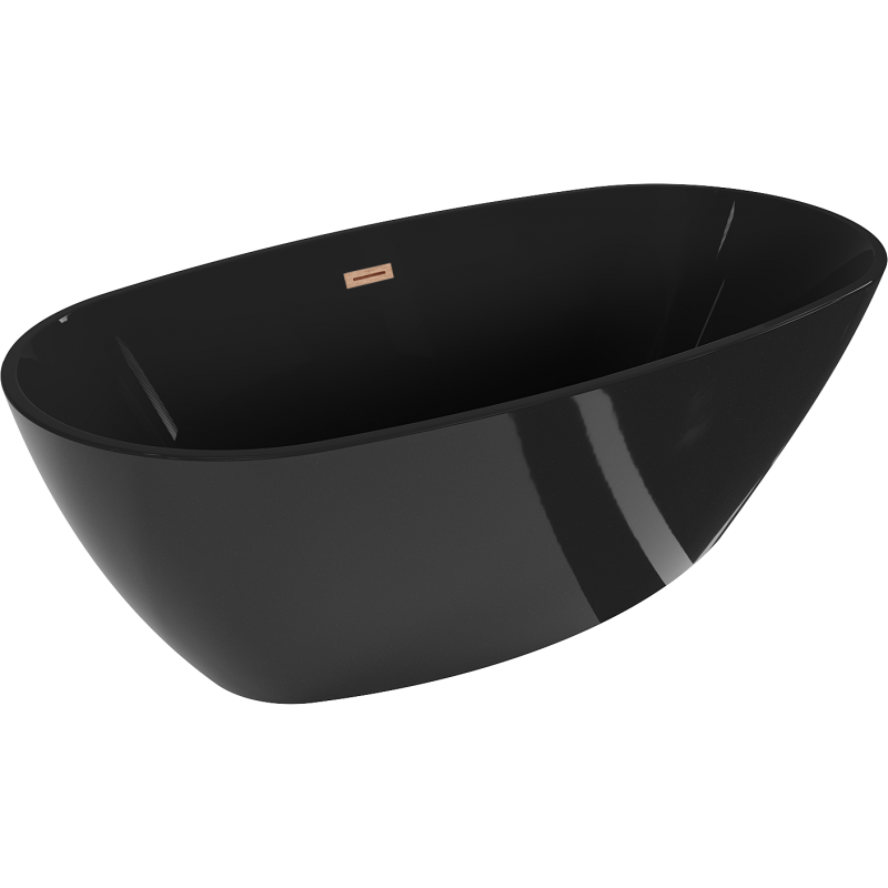 Mexen Eris cada freestanding 170 x 80 cm, negru, supapă din bronz periat - 53441708070-65