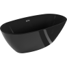 Mexen Eris szabadon álló kád 170 x 80 cm, fekete, gun metal túlfolyóval - 53441708070-95