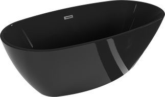 Mexen Eris szabadon álló kád 170 x 80 cm, fekete, gun metal túlfolyó - 53441708070-95