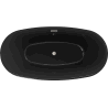 Mexen Eris cadă freestanding 170 x 80 cm, neagră, cu preaplin din inox periat - 53441708070-97