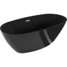Mexen Eris szabadon álló kád 170 x 80 cm, fekete, túlfolyó selyemfényű nikkel - 53441708070-97
