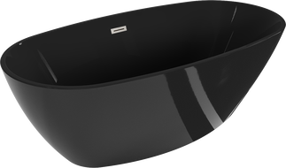 Mexen Eris szabadon álló kád 170 x 80 cm, fekete, átfolyós, matt nikkel - 53441708070-97