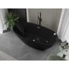 Mexen Eris cadă freestanding 170 x 80 cm, neagră, cu preaplin din inox periat - 53441708070-97