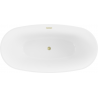 Mexen Eris cadă liberă 180 x 80 cm, albă, scurgere aurii periat - 53441808000-55