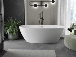 Cada Eris cadă freestanding 180 x 80 cm, alb, supraplin negru - 53441808000-70