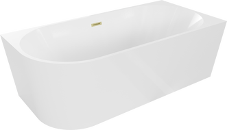 Cada Mia cadă freestanding colțară dreapta 180 x 80 cm, alb, cu sistem de tip scurgere din aur periat - 52691808000P-55