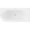 Cada Mia cadă freestanding colțară dreapta 180 x 80 cm, alb, cu sistem de tip scurgere din aur periat - 52691808000P-55