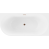 Mexen Mia cadă freestanding unghiulară dreaptă 180 x 80 cm, albă, evacuare aur roz - 52691808000P-60