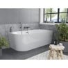 Cada baie freestanding coltar dreapta 180 x 80 cm, alb, preaplin gun metal - 52691808000P-95