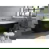 Cadă freestanding Mexen Mia colțară dreapta 180 x 80 cm, alb/negru, drenaj crom - 52691808075P-01