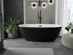 Mexen Eris cadă liberă 180 x 80 cm, alb/negru, preaplin negru - 53441808075-70